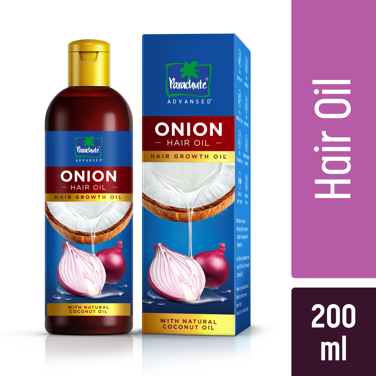 Parachute Advansed Onion Hair Oil |Hair Growth Oil| Reduces hairfall | With Natural Coconut Oil, Onion Extracts, Vitamin E|200ml Parachute Advansed Onion Hair Oil |Hair Growth Oil| Reduces hairfall | With Natural Coconut Oil, Onion Extracts, Vitamin E|200ml